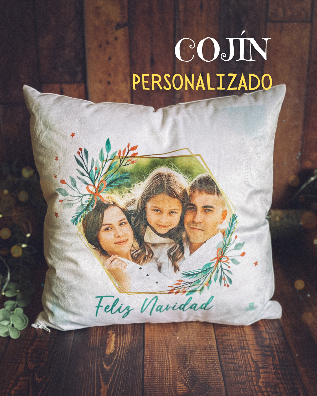 Cojín Personalizado 35x35 cm con Foto | Regalo Navidad