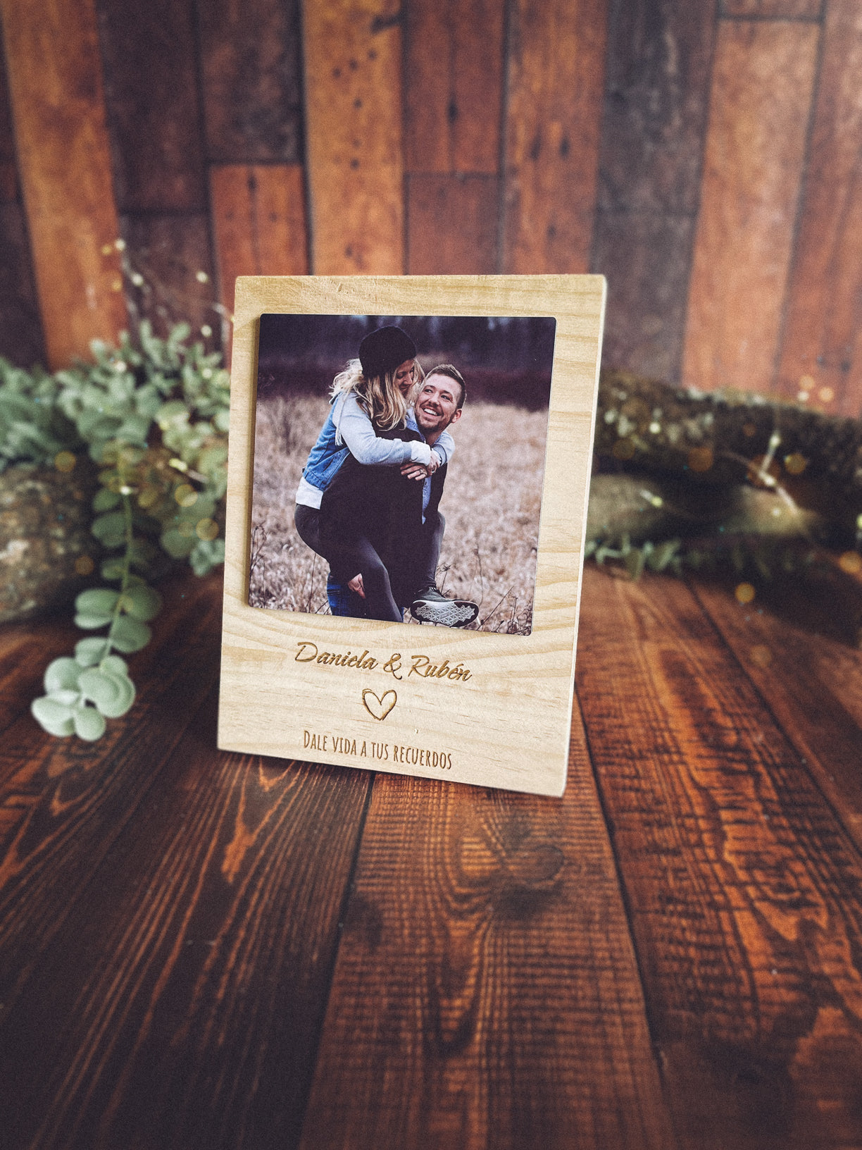 Taco de Madera Personalizado con Foto y Grabado | Regalo Original de Navidad y Decoración