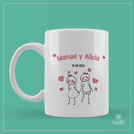 Taza cerámica "Taza Pareja de novios"