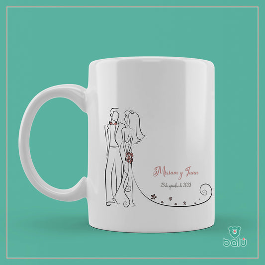 Taza cerámica "Taza Pareja Novios"
