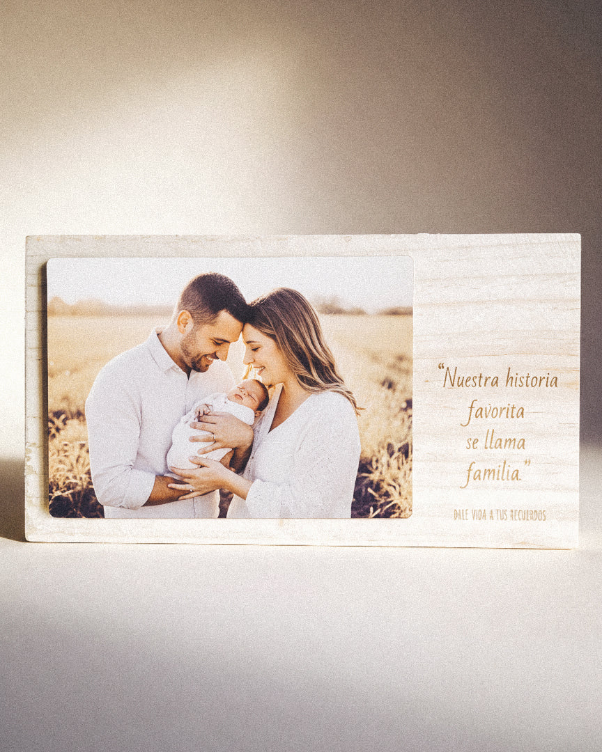 Photo Block L Madera Personalizado con Texto