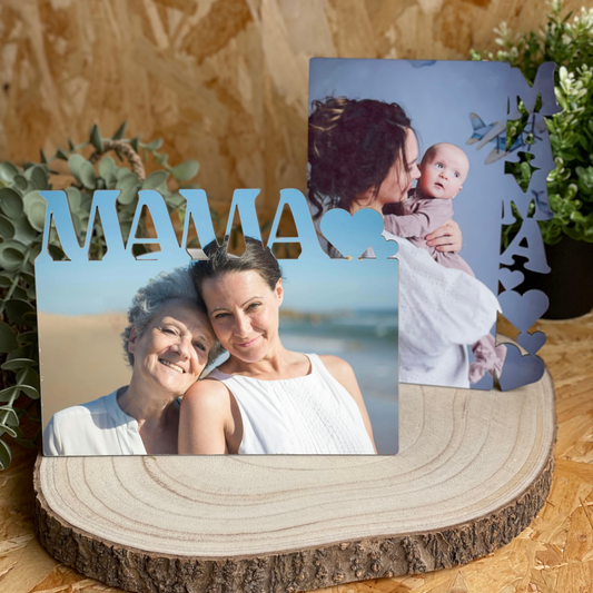 Tablilla Portafotos de Madera Personalizada 15x20 – Fotografía y Texto “Mamá”