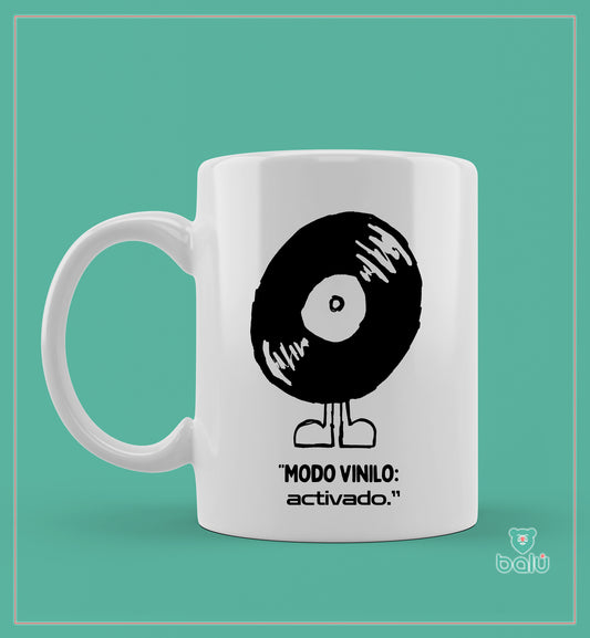 Taza cerámica "Taza modo vinilo activado"