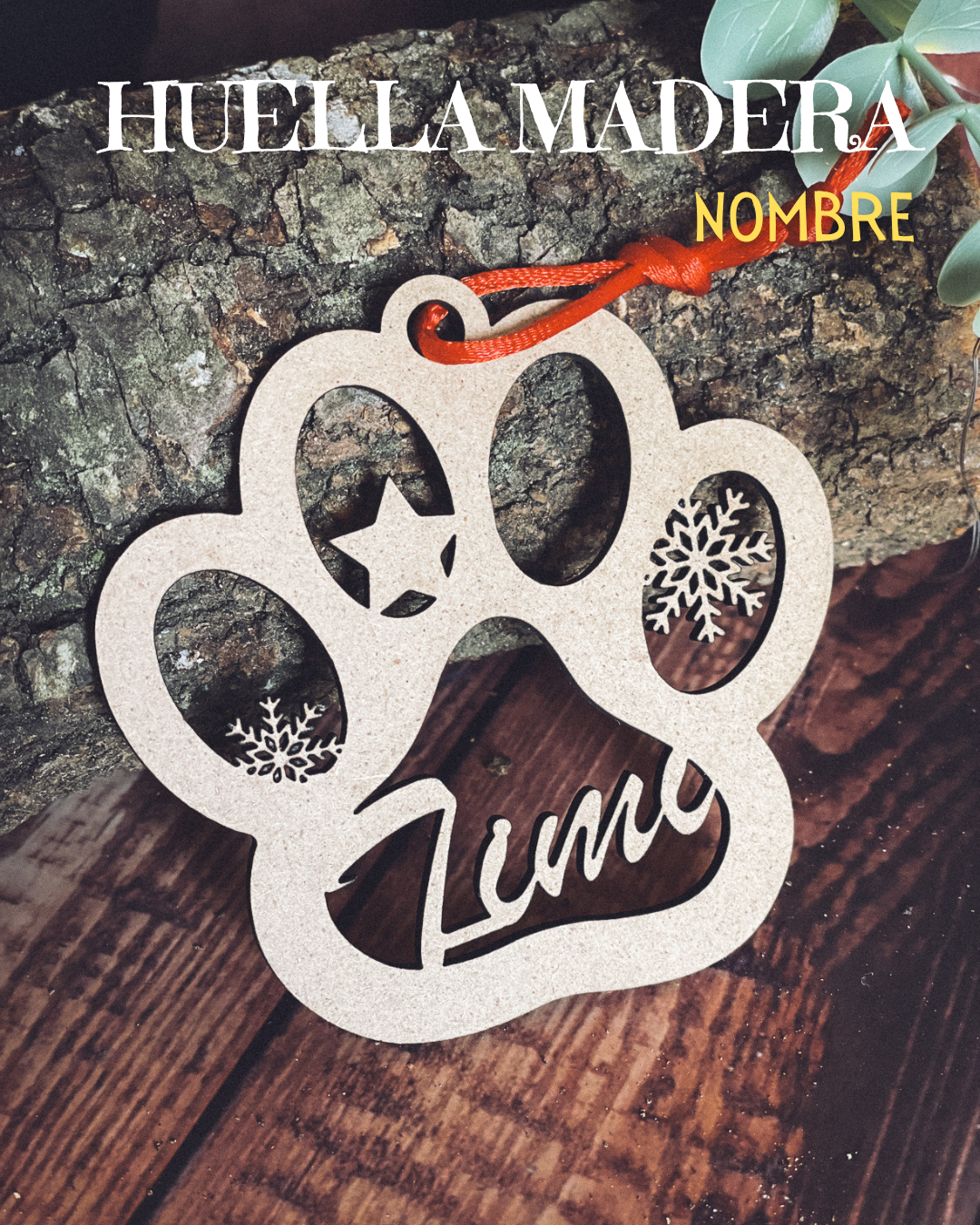 Adorno Huella Perro/Gato Personalizado para Navidad
