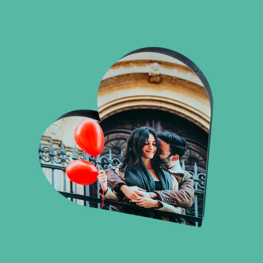 Taco de Madera con Forma de Corazón Personalizado – Con tu Fotografía Favorita