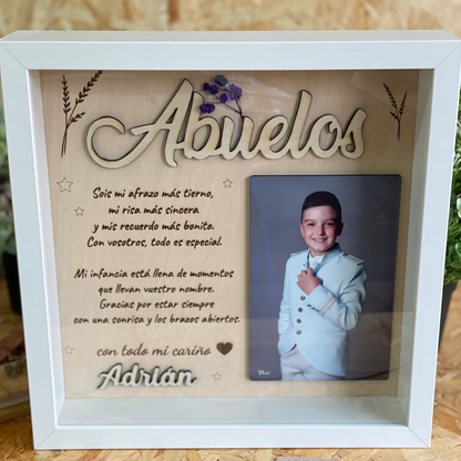 Marco Recuerdo de Madera Personalizado con Fotos y Texto
