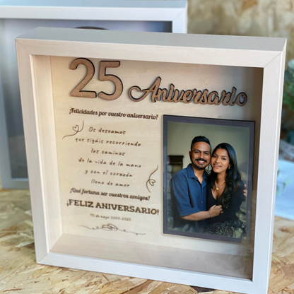 Marco Recuerdo de Madera Personalizado con Fotos y Texto