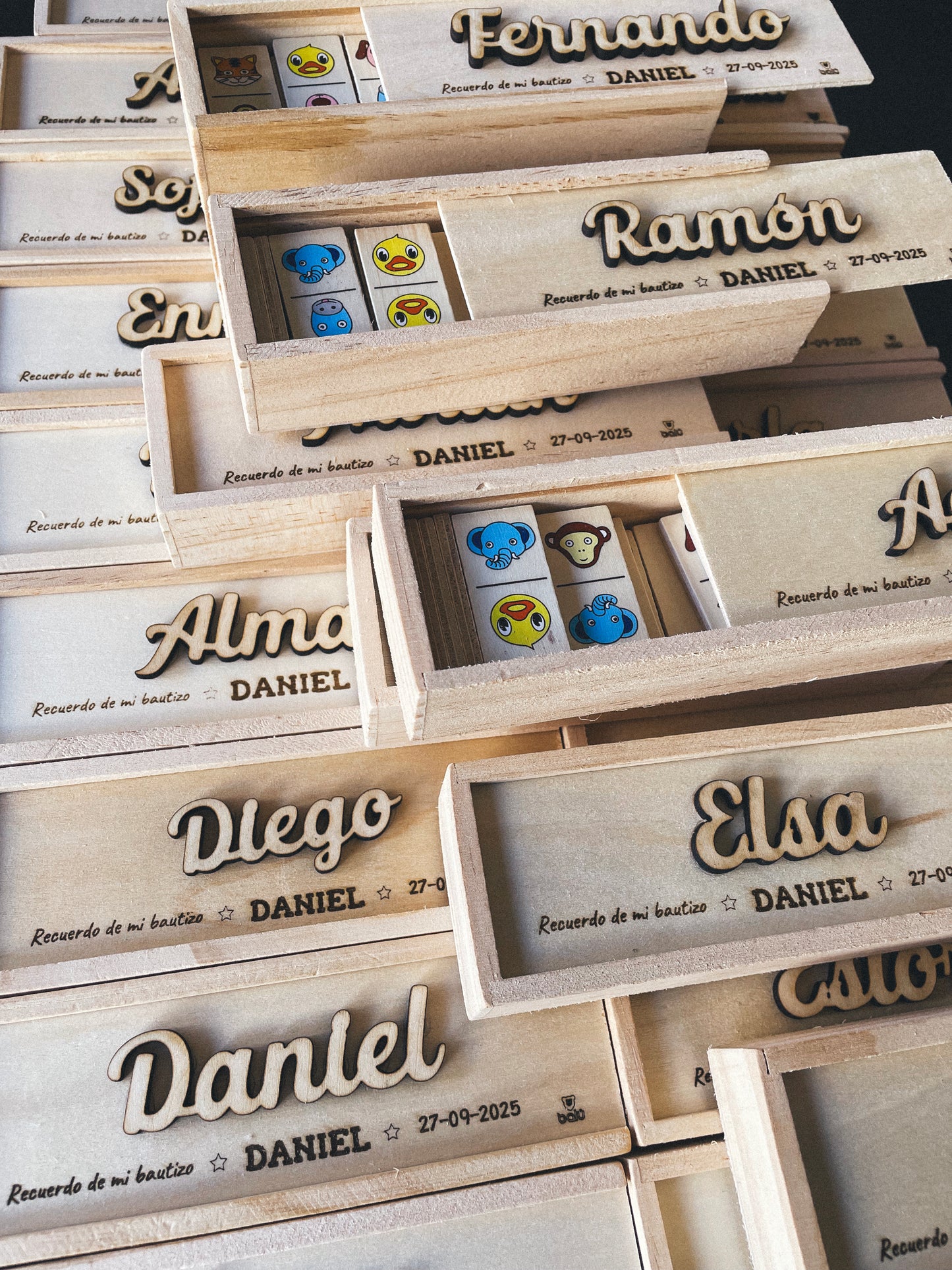 Dominó Personalizado de Madera · Detalle para Invitados Bodas Bautizos y Comuniones