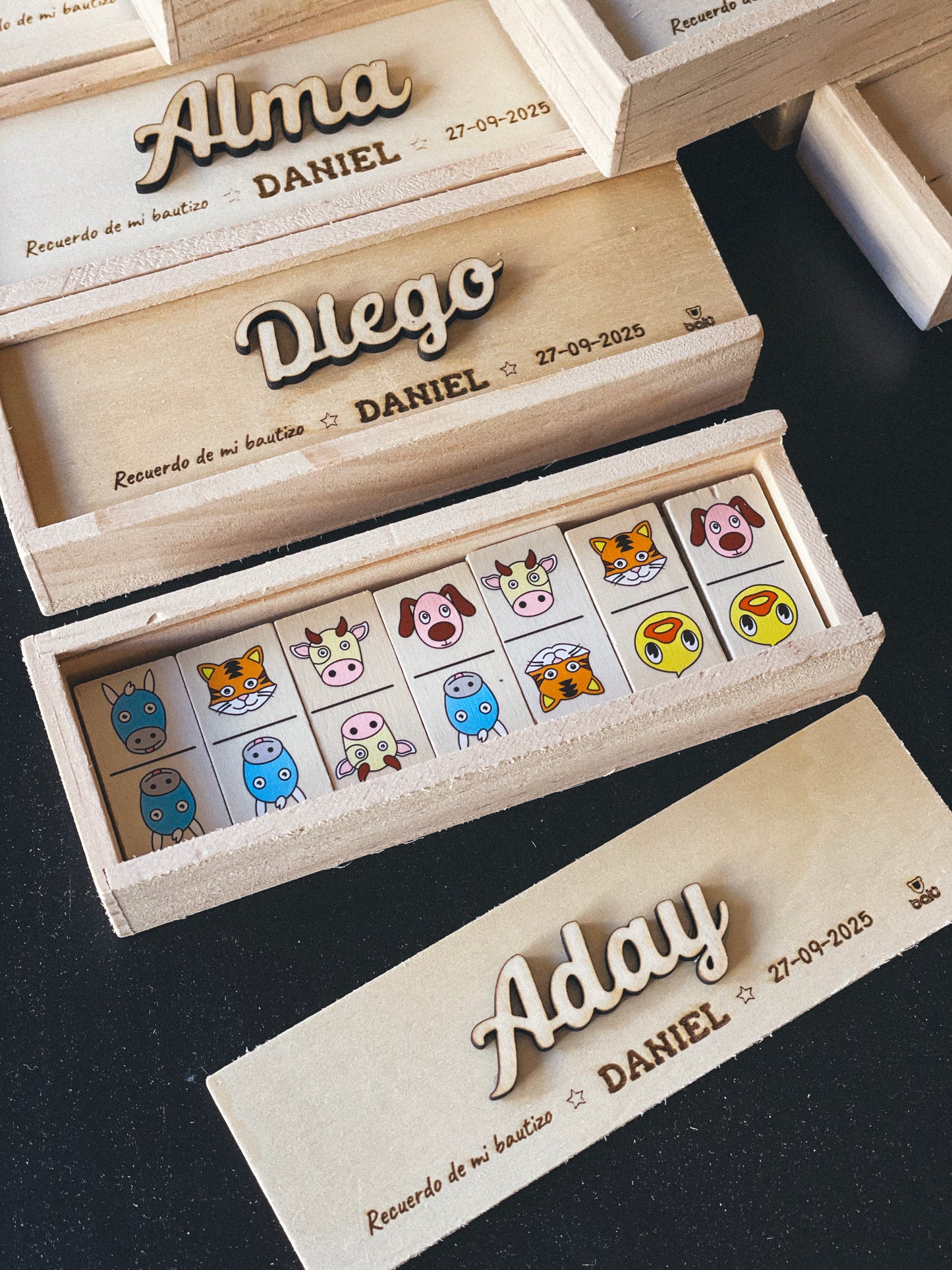 Dominó Personalizado de Madera · Detalle para Invitados Bodas Bautizos y Comuniones