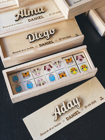 Dominó Personalizado de Madera · Detalle para Invitados Bodas Bautizos y Comuniones