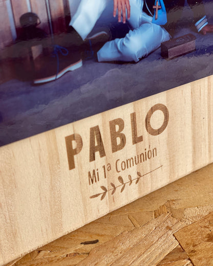 Photo Block de Madera Personalizado con Foto y Texto