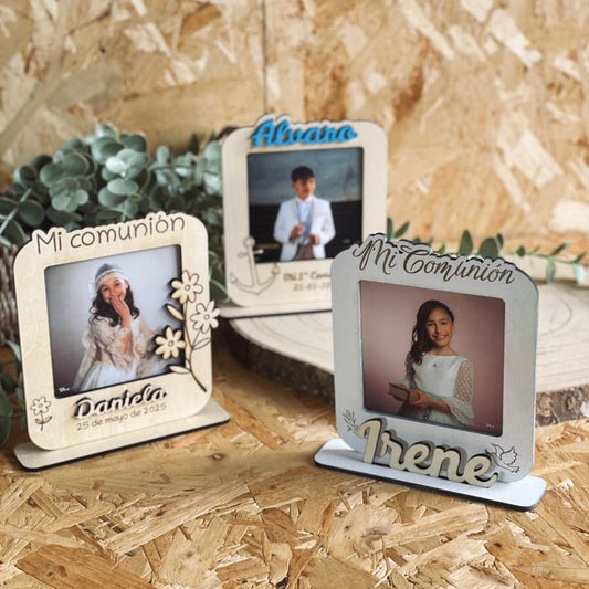 Marco de Madera Personalizado para Invitados · Comunión, Bautizo y Bodas Mod Gala