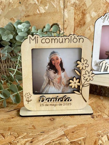 Marco de Madera Personalizado para Invitados · Comunión, Bautizo y Bodas Mod Gala