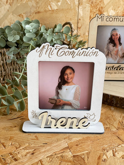 Marco de Madera Personalizado para Invitados · Comunión, Bautizo y Bodas Mod Gala