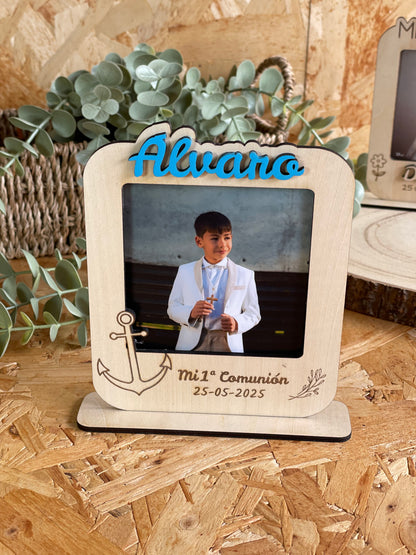Marco de Madera Personalizado para Invitados · Comunión, Bautizo y Bodas Mod Gala