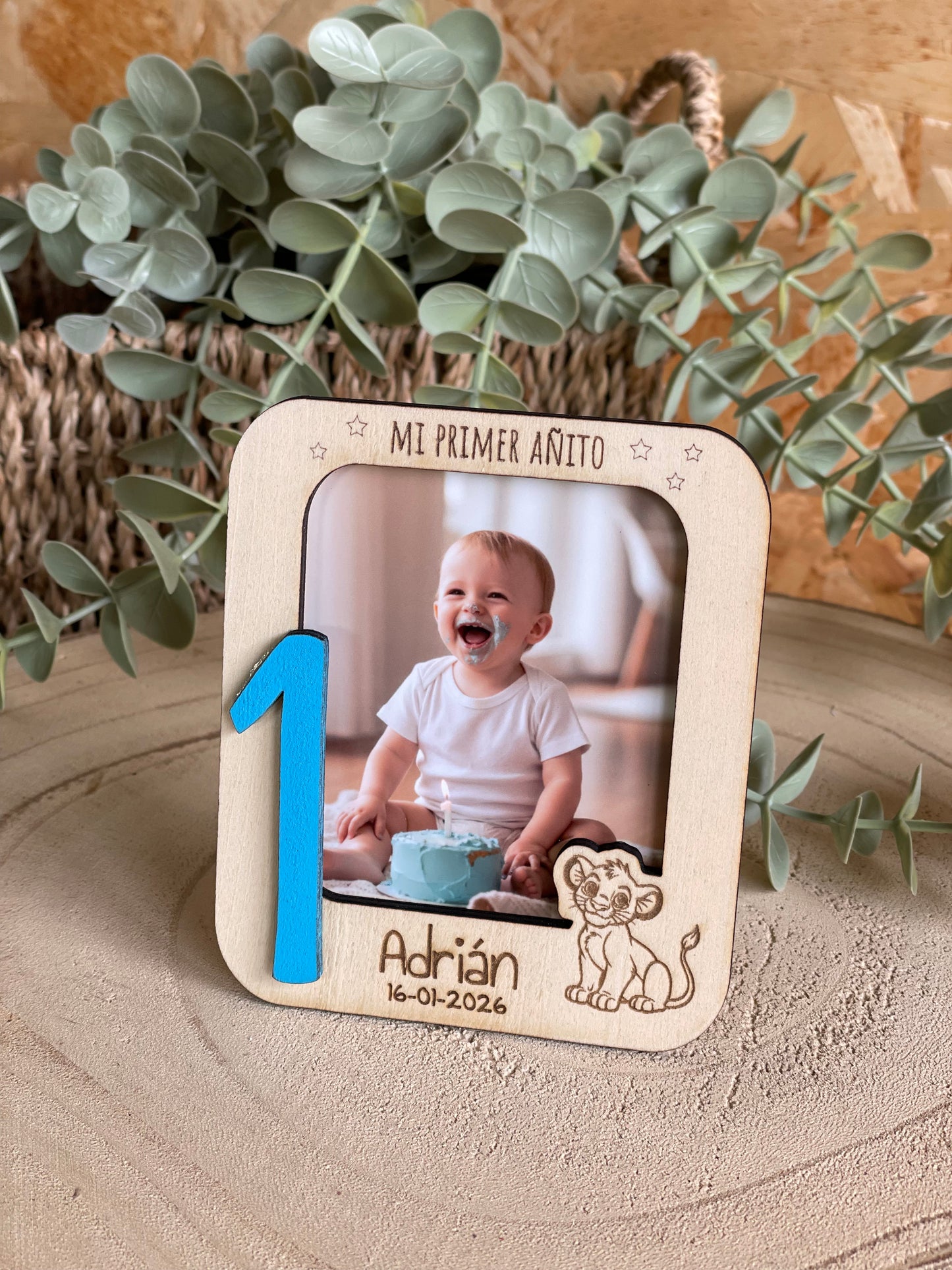 Marco de Madera Personalizado con Nombre · Regalo Bautizo y Comunión Mod Clásico