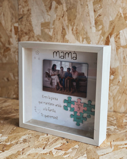 Marco Recuerdo de Madera Personalizado con Fotos y Texto