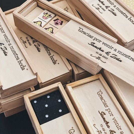 Dominó Personalizado de Madera · Detalle para Invitados Bodas Bautizos y Comuniones