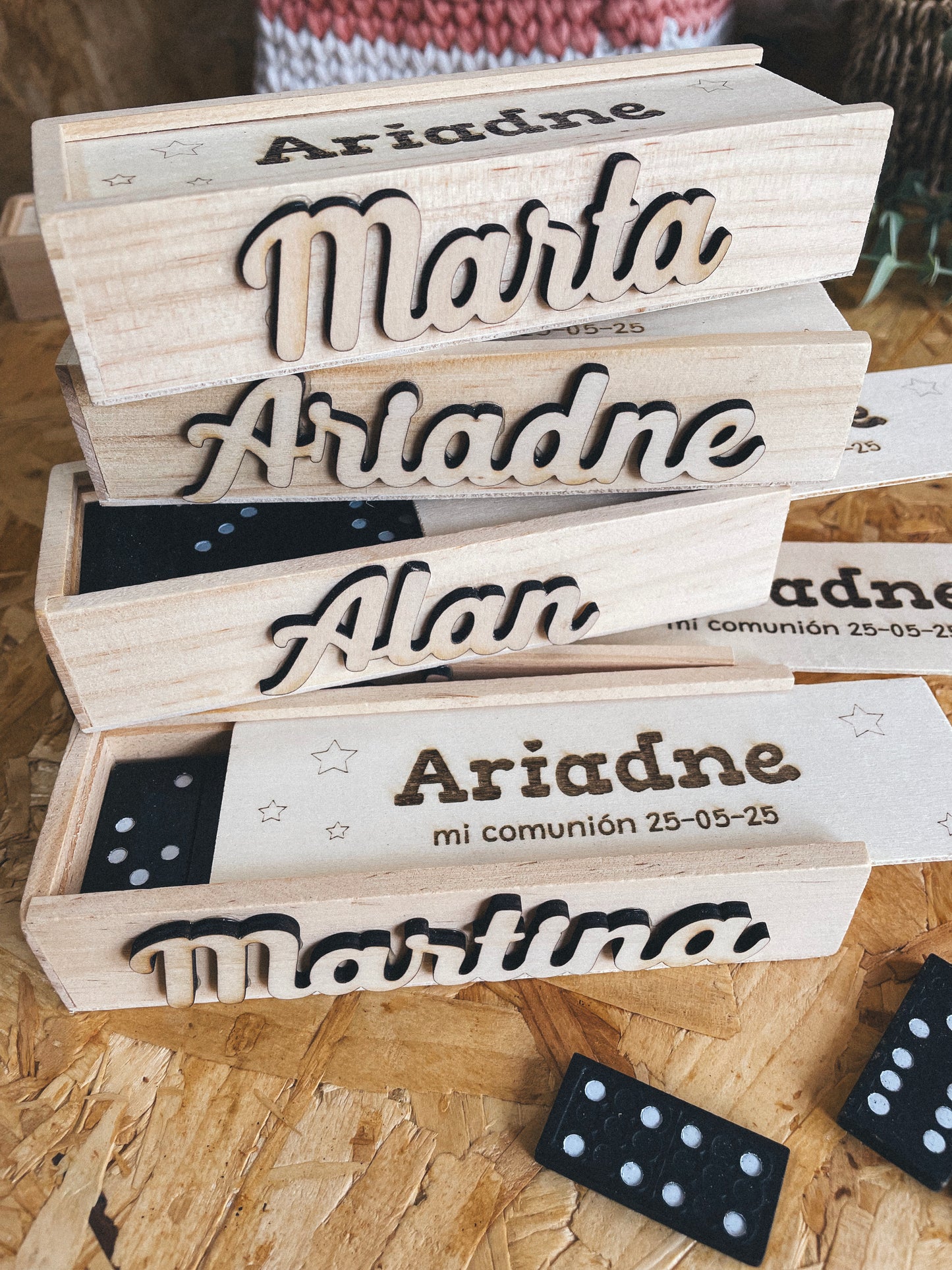 Dominó Personalizado de Madera · Detalle para Invitados Bodas Bautizos y Comuniones