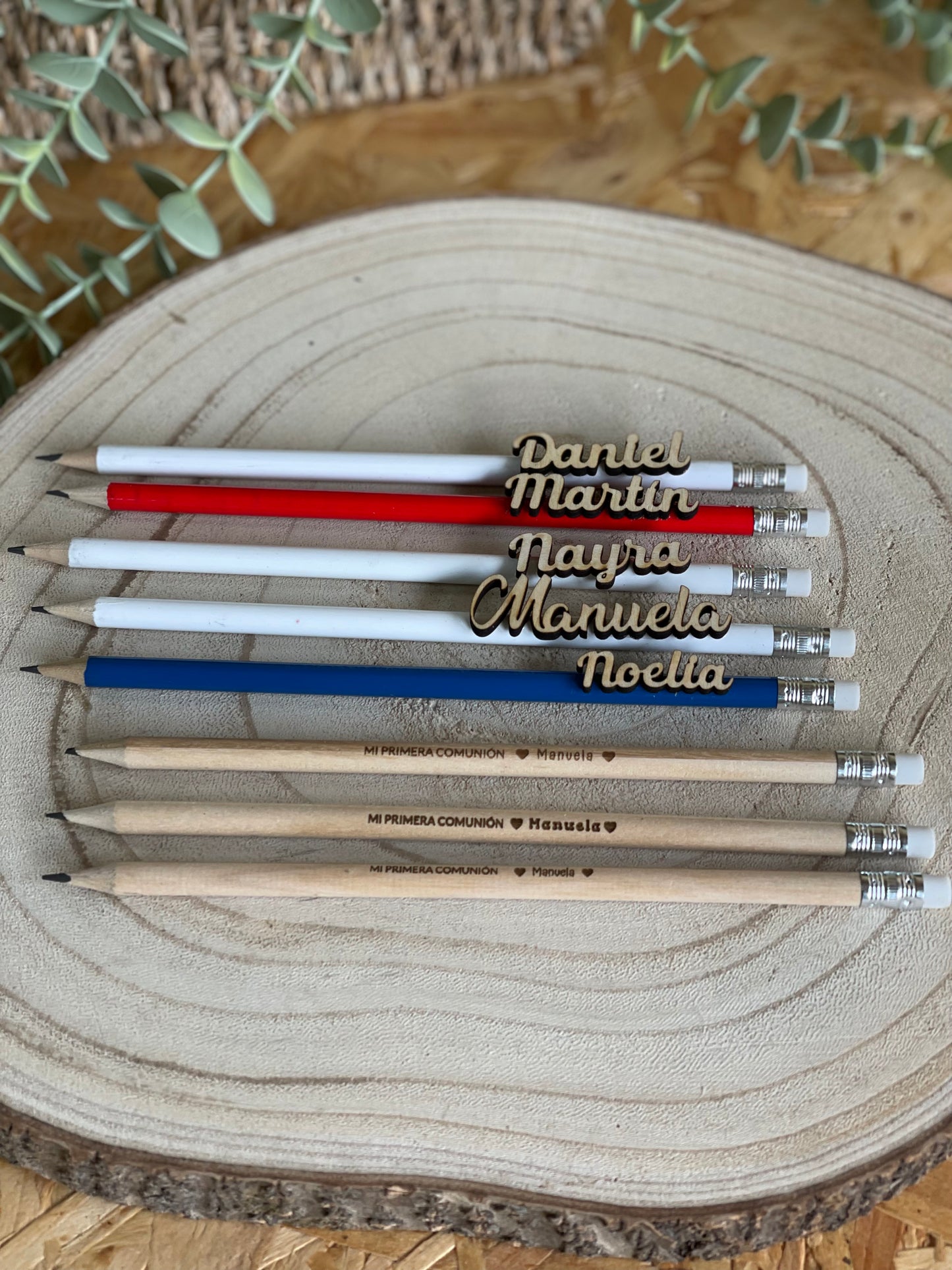 Lápiz Personalizado con Nombre · Detalle para Invitados Comuniones y Cumpleaños