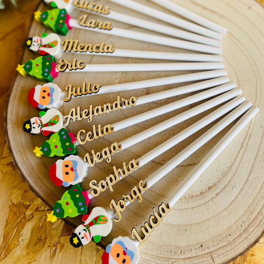 Lápiz Personalizado con Nombre · Detalle para Invitados Comuniones y Cumpleaños