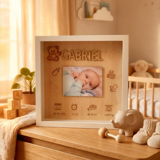 Marco Recuerdo de Madera Personalizado con Fotos y Texto