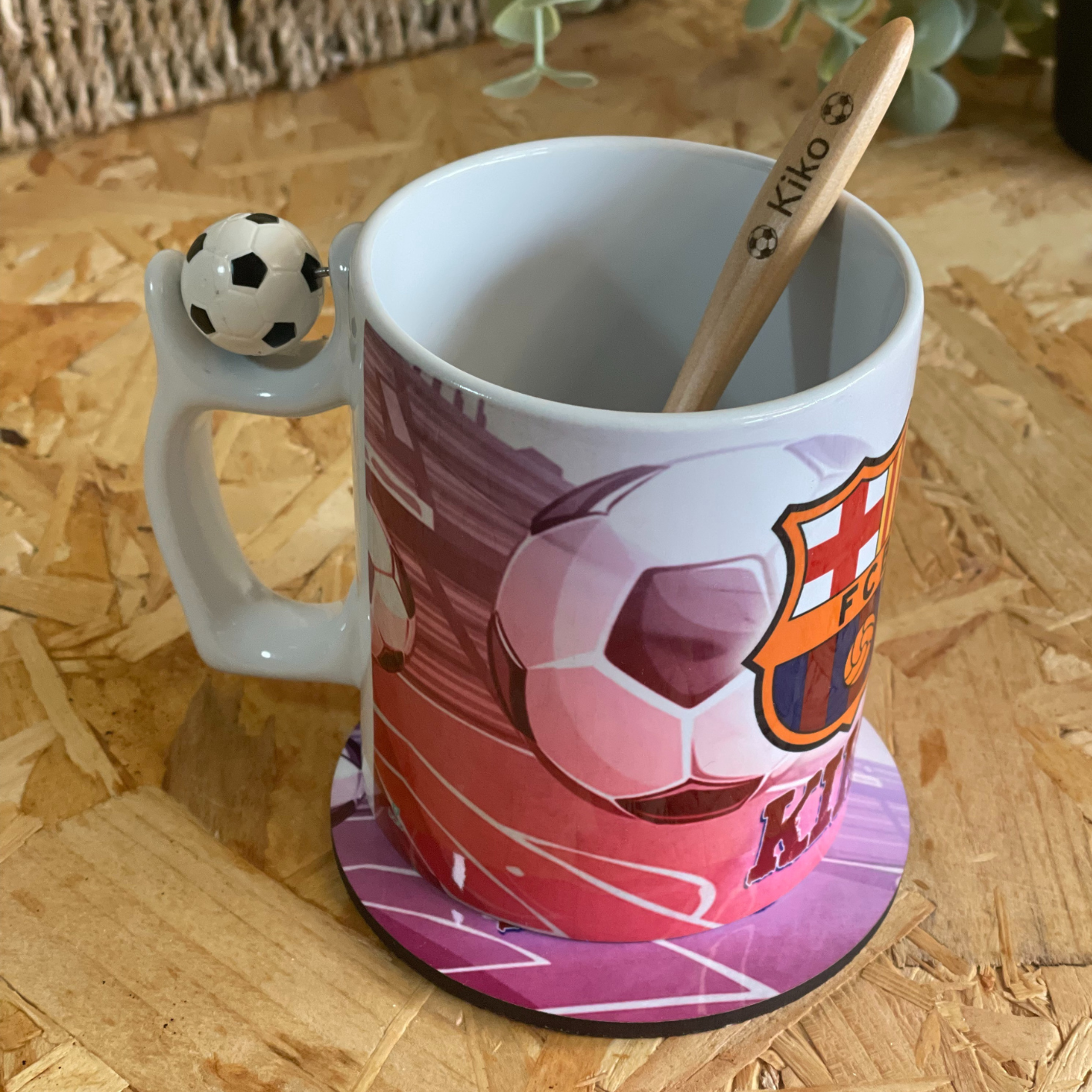 Pack Sabor & Estilo – Taza, Posavasos y Cuchara de Bambú Personalizados