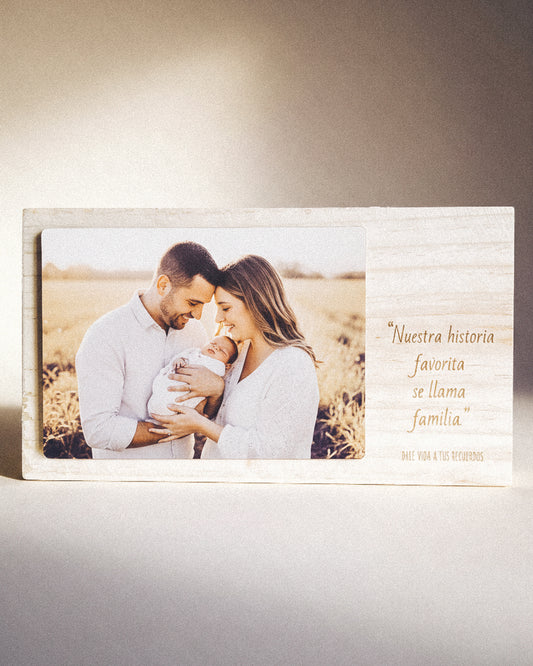 Photo Block L Madera Personalizado con Texto