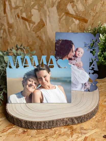 Marco de Madera con Texto Personalizado · Tu Foto en Madera