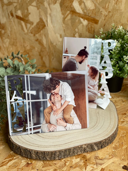 Marco de Madera con Texto Personalizado · Tu Foto en Madera