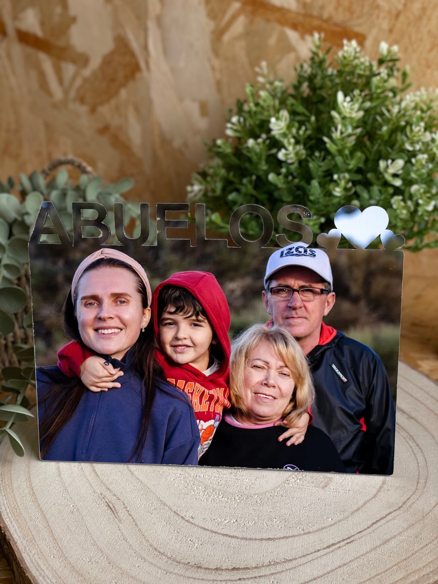 Marco de Madera con Texto Personalizado · Tu Foto en Madera