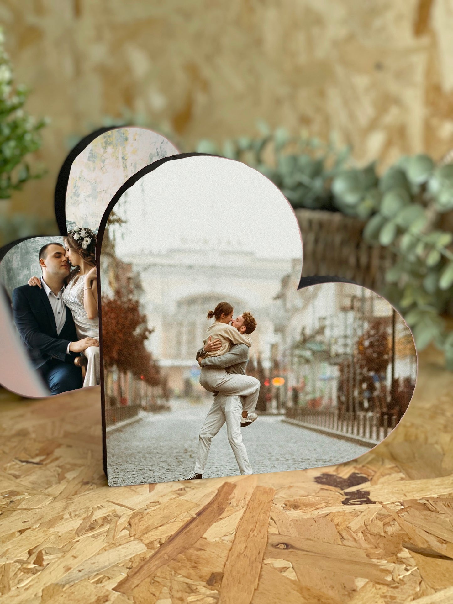 Taco de Madera con Forma de Corazón Personalizado – Con tu Fotografía Favorita