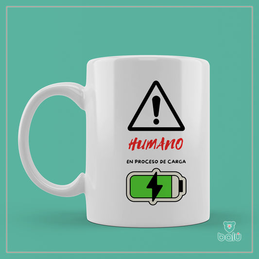Taza cerámica "Taza humano en proceso de carga"