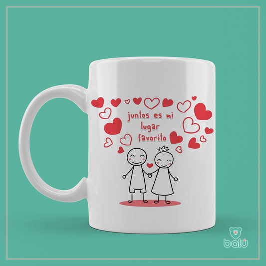 Taza cerámica "Taza juntos es mi lugar favorito"