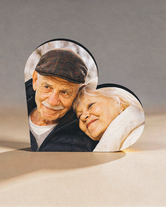 Taco de Madera con Forma de Corazón Personalizado – Con tu Fotografía Favorita