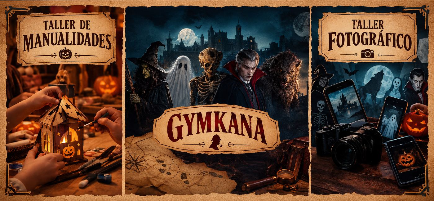 Taller de manualidades, gymkana «El Enigma de Madame Zora» y taller fotográfico de Halloween en Balú